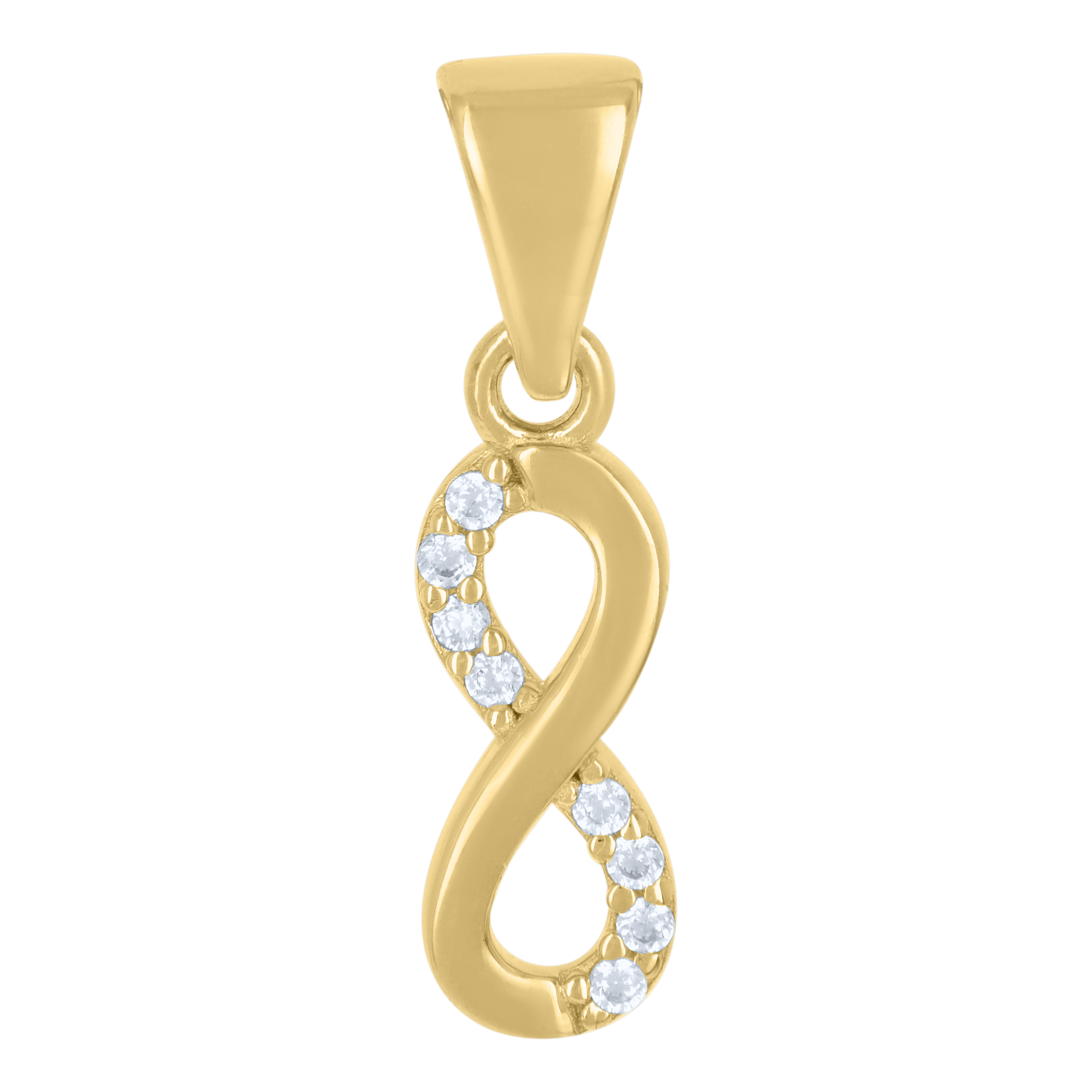 10kt 10k Yellow Gold Womens Cubic-Zirconia Love Symbol Infinity Charm Pendant